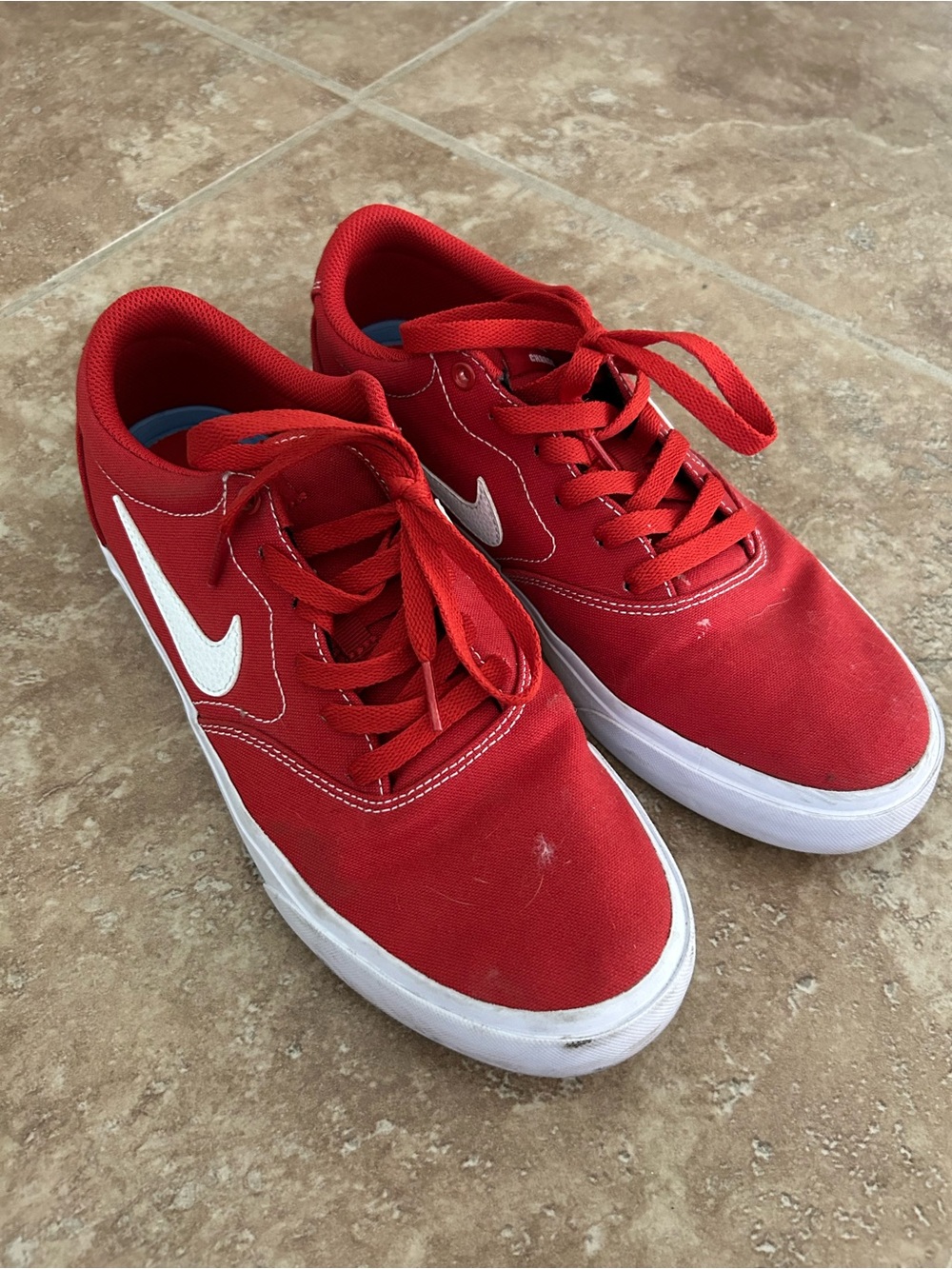 Nike Red and White Men's Athletic Shoes